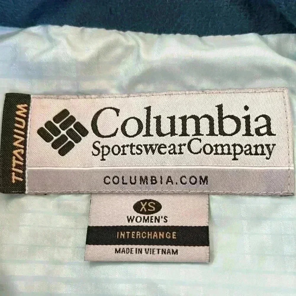 COLUMBIA Titanium Omni-Shield Blue Green Women’s Puffer Winter Jacket Size XS - Picture 7 of 11